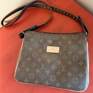 Monogram Canvas Crossbody with Tan Interior and Studded Strap